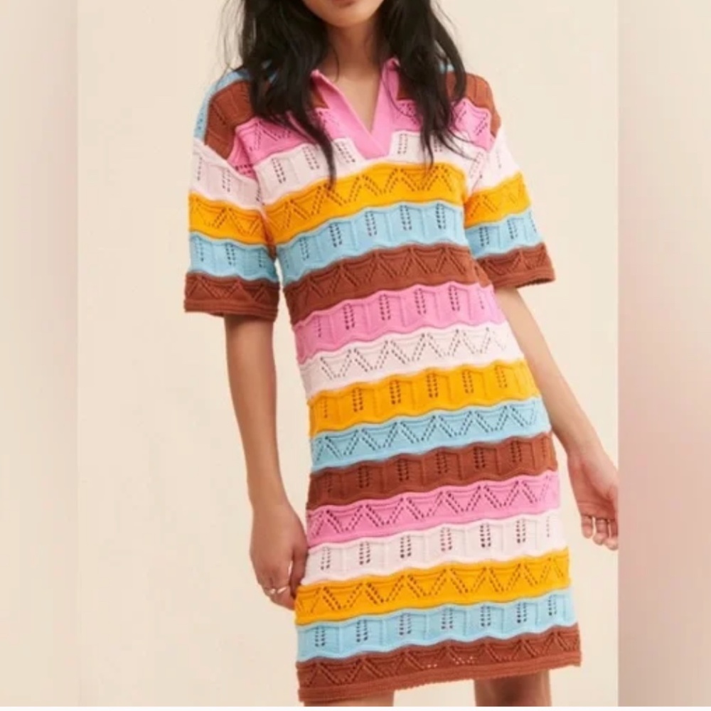 Callahan Colorful Knit Dress with Stripes